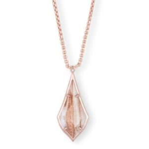 Olivia Long Necklace in Rose Gold